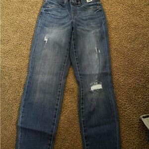 Judy Blue Dark Blue Distressed Boyfriend Jeans